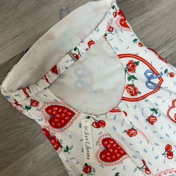 🍋**1 XS Left!!**For Love and Lemons Daisy Mae Strapless Midi Dress - Picture 15 of 16